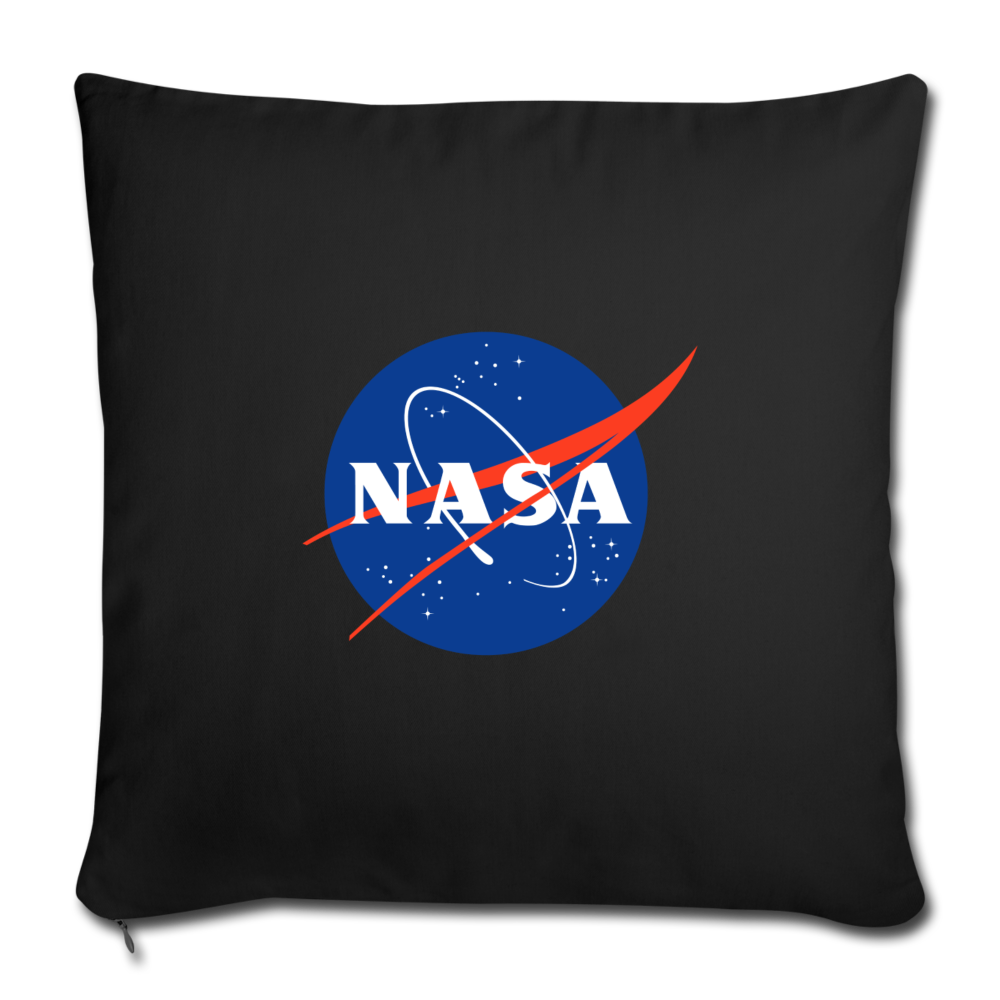 NASA Logo (Throw Pillow Cover 18” x 18”) - black