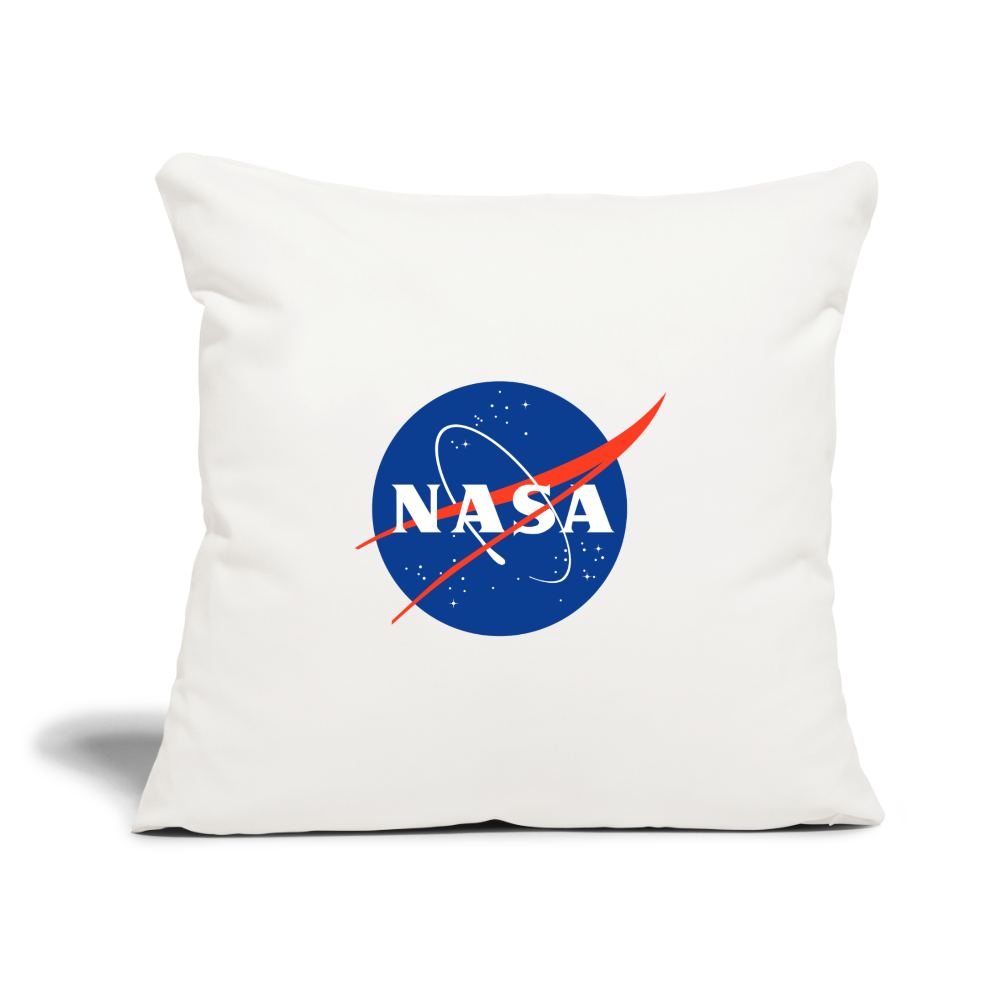 NASA Logo (Throw Pillow Cover 18” x 18”) - natural white