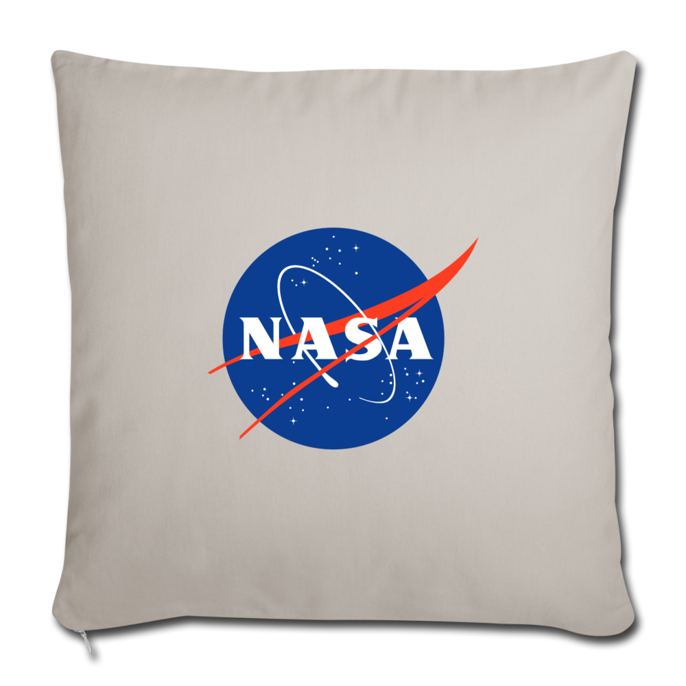 NASA Logo (Throw Pillow Cover 18” x 18”) - light grey