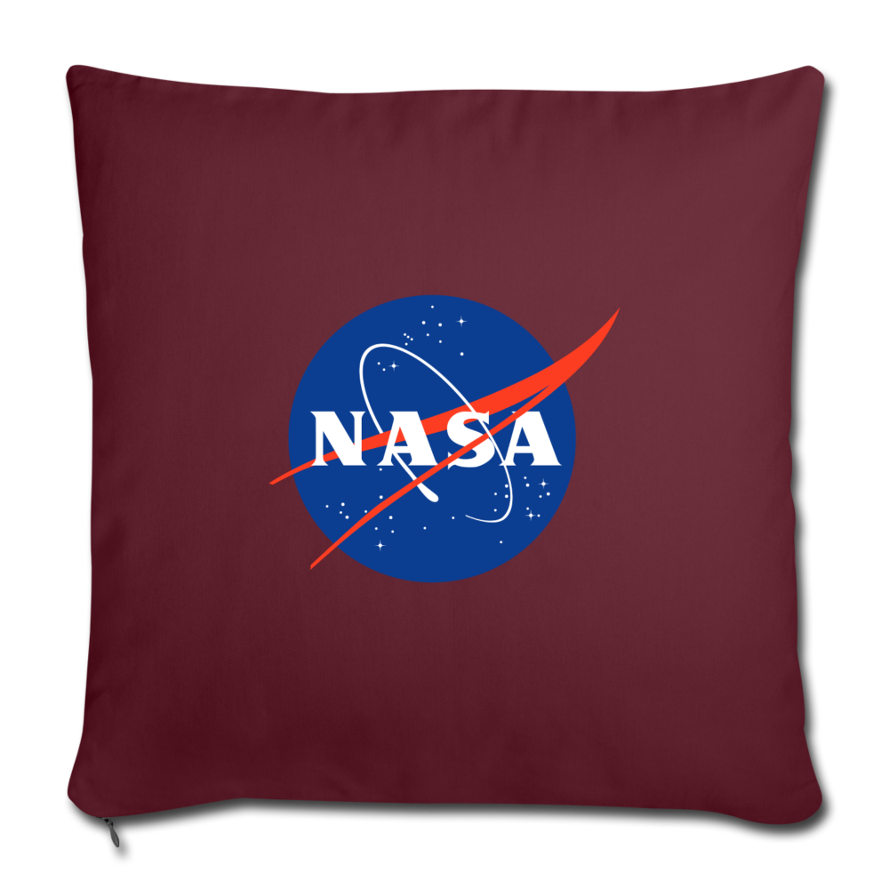 NASA Logo (Throw Pillow Cover 18” x 18”) - burgundy