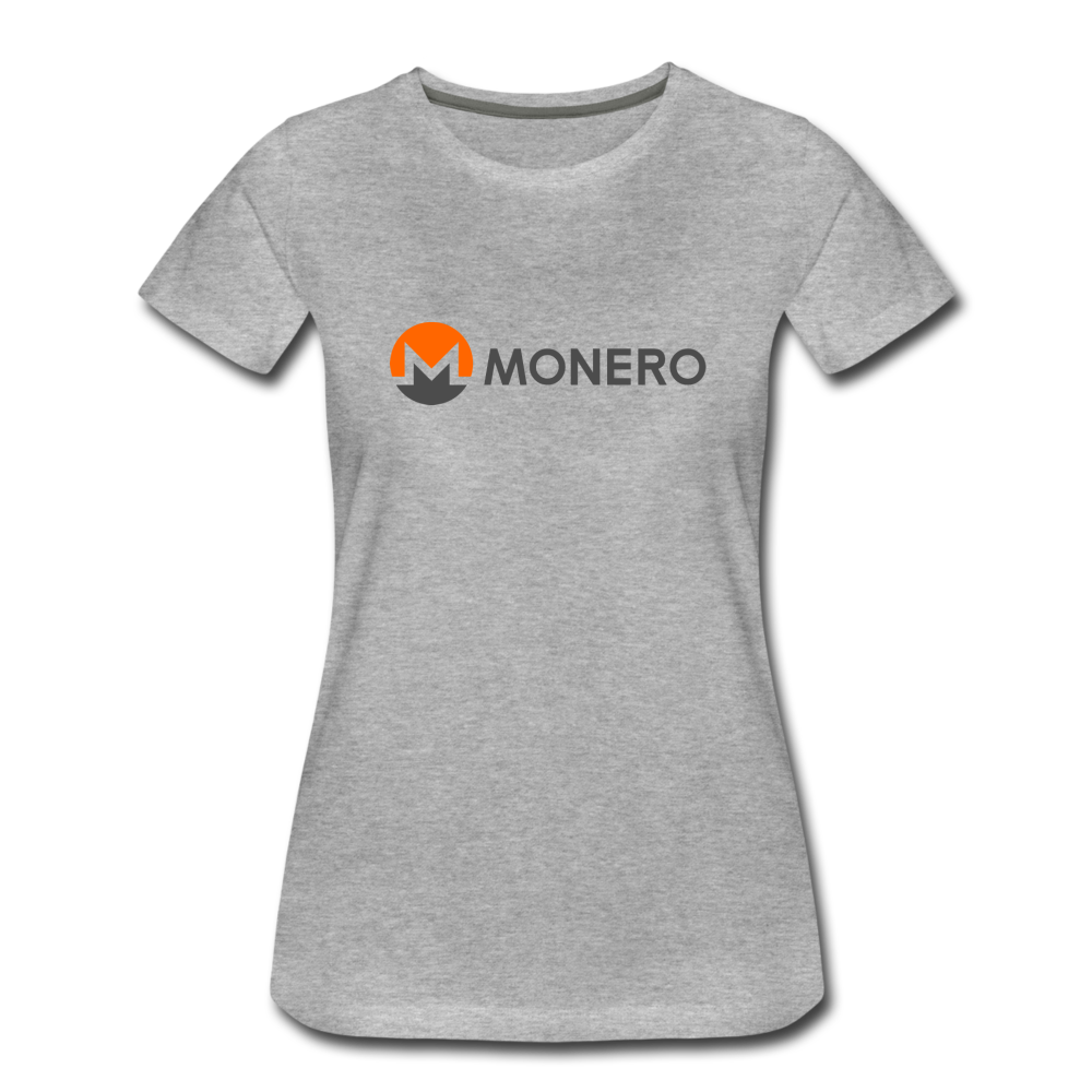 Monero Logo - Full (Women’s Premium T-Shirt) - heather gray