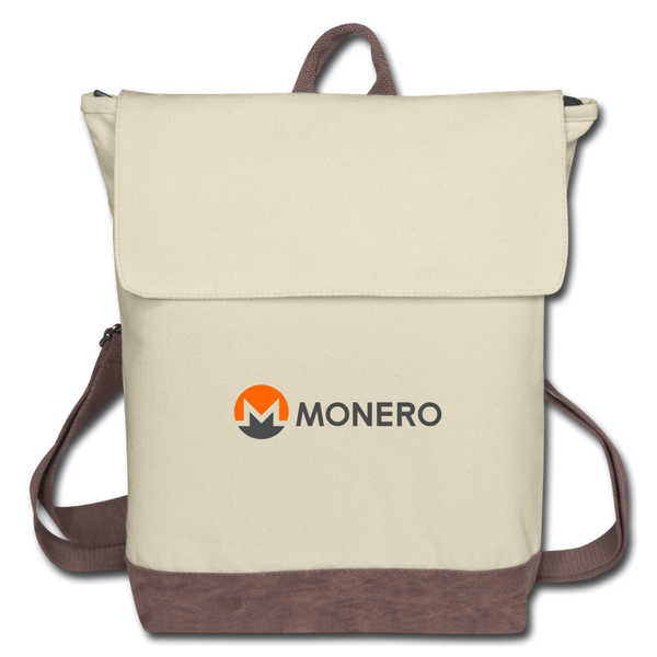 Monero Logo - Full (Canvas Backpack) - ivory/brown
