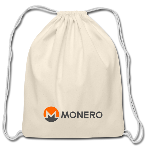 Monero Logo - Full (Cotton Drawstring Bag) - natural