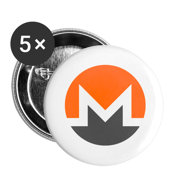 Monero Logo (Buttons large 2.2'' (5-pack)) - white